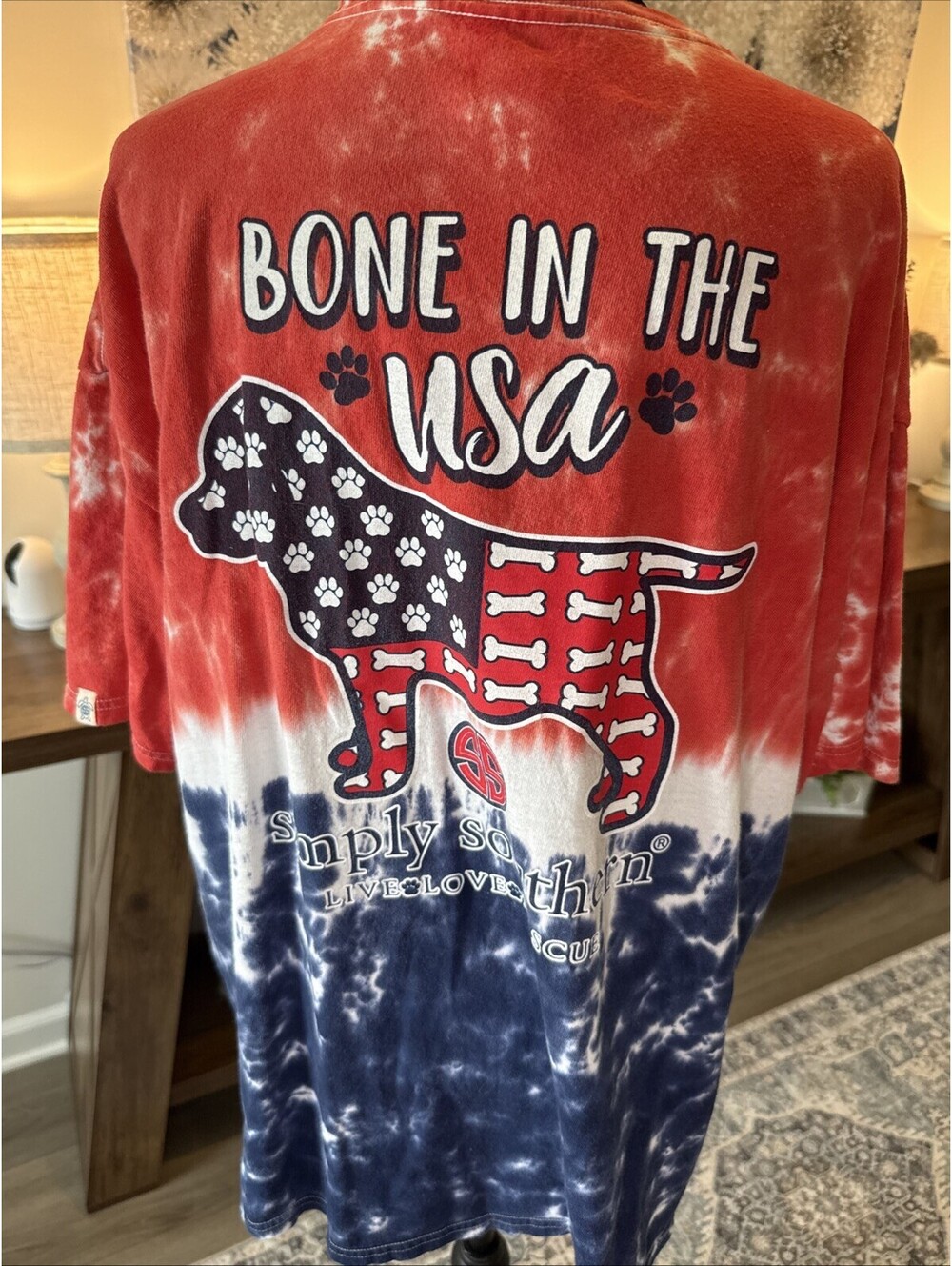Simply Southern Collection T-Shirt BONE IN THE USA Tie-Dye Size XXLShort Sleeves